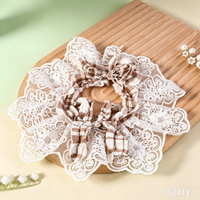 Lace Plaid Bow Pet Collar