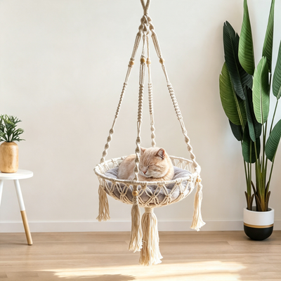 Macrame Hanging Cat Bed