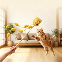 Plush Bear Interactive Cat Wand Toy