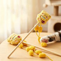 Plush Bear Interactive Cat Wand Toy