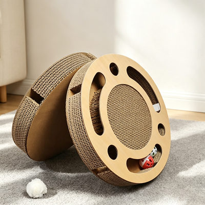 Track Ball Round Cat Scratcher Board